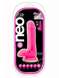 BLUSH NOVELTIES NEO ELITE SILICONE DUAL DENSITY DILDO WITH BALLS 6 inch