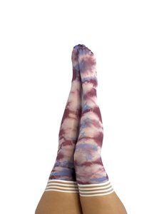 KIX'IES KIXIES MADISEN BLUE/PURPLE TIE DYE THIGH HIGHS