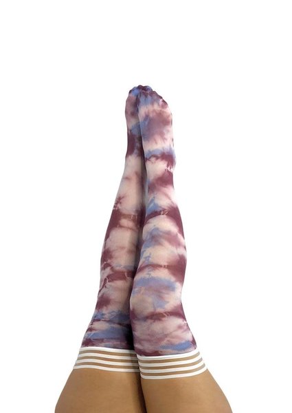 KIX'IES KIXIES MADISEN BLUE/PURPLE TIE DYE THIGH HIGHS