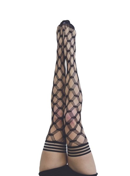 KIX'IES KIXIES CASSANDRA LAYERED FENCE NET THIGH HIGHS