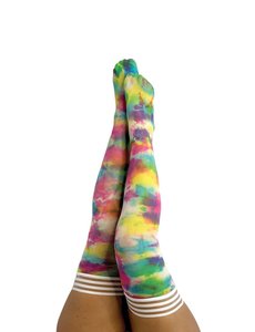 KIX'IES KIXIES GILLY MULTI COLORED TIE DYE THIGH HIGHS