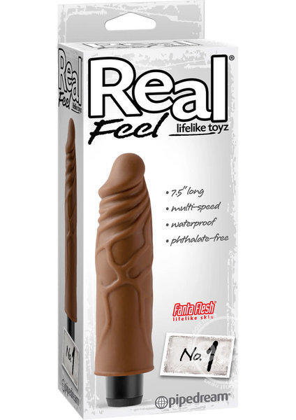 PIPEDREAM PRODUCTS REAL FEEL NO. 01 7.5" BROWN