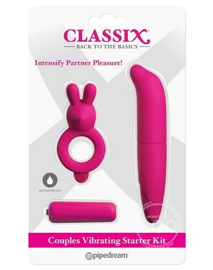 PIPEDREAM PRODUCTS CLASSIX COUPLES VIBRATING STARTER KIT PINK