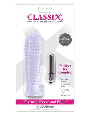 PIPEDREAM PRODUCTS CLASSIX TEXTURED SLEEVE & BULLETCLEAR