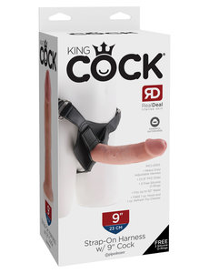PIPEDREAM PRODUCTS KING COCK STRAP ON COCK 9"