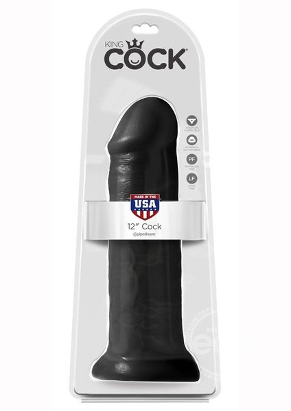 PIPEDREAM PRODUCTS KING COCK REALISTIC DILDO 12 inch BLACK