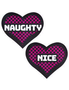 PASTEASE.COM PASTEASE NAUGHTY & NICE HEART BLACK & PINK