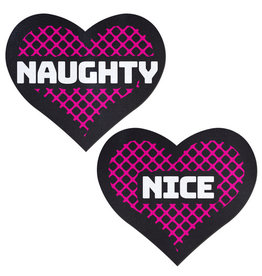 PASTEASE.COM PASTEASE NAUGHTY & NICE HEART BLACK & PINK