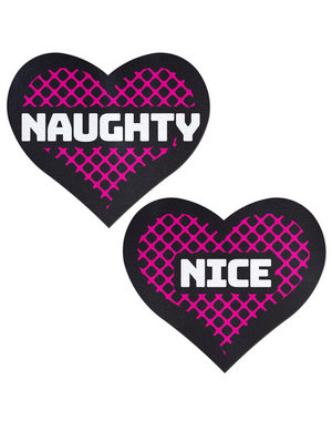 PASTEASE.COM PASTEASE NAUGHTY & NICE HEART BLACK & PINK