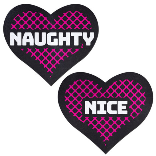 PASTEASE.COM PASTEASE NAUGHTY & NICE HEART BLACK & PINK
