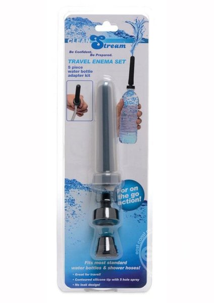 XR Brands Cleanstream Travel Enema Set 5 Piece Kit Black
