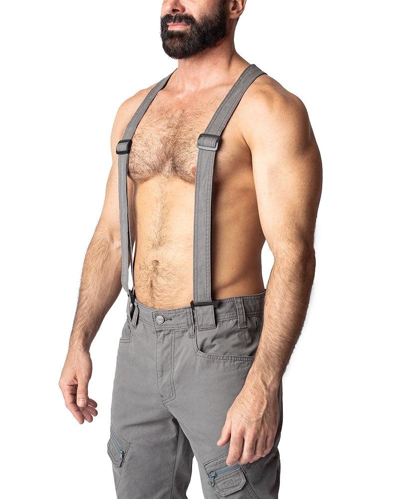 NASTY PIG NOSEDIVE SUSPENDER PANT GREY - ZEBRAZ