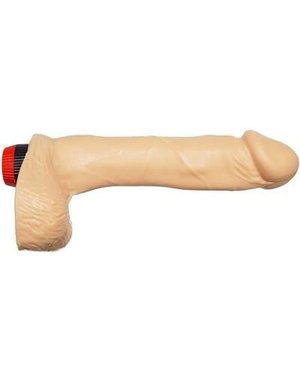 IGNITE 8in COCK W/BALLS W/ VIBRATION VANILLA