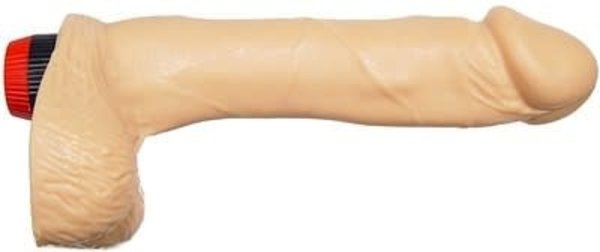 IGNITE 8in COCK W/BALLS W/ VIBRATION VANILLA