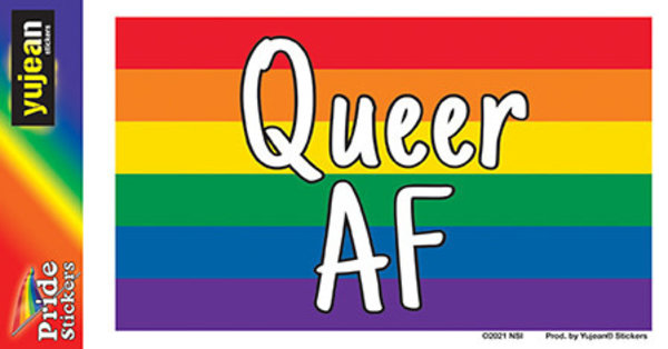 YUJEAN QUEER AF FLAG STICKER