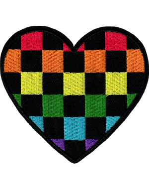  CHECKERED RAINBOW HEART