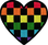 CHECKERED RAINBOW HEART