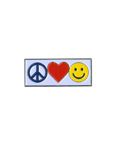 YUJEAN PEACE, LOVE, HAPPY ENAMEL PIN