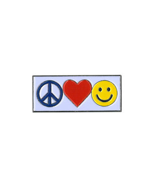 YUJEAN PEACE, LOVE, HAPPY ENAMEL PIN