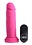 XR Brands STRAP U POWER PLAYER 28X VIBRATING SILICONE RECHARGEABLE DILDO 6.5" WITH REMOTE PINK