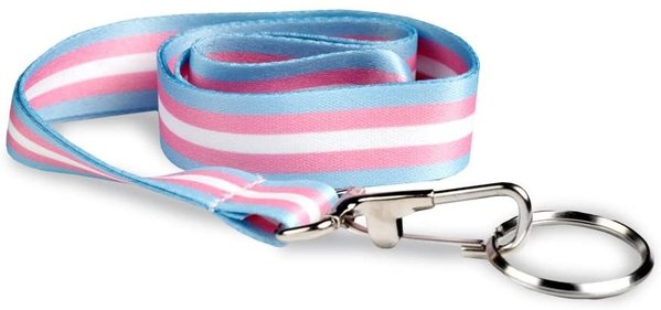 RAINBOW TRANS PRIDE W/ KEY RING LANYARD
