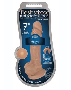FLESHSTIXXX FLESHSTIXXX DUAL DENSE W/BALLS 7" CARAMEL