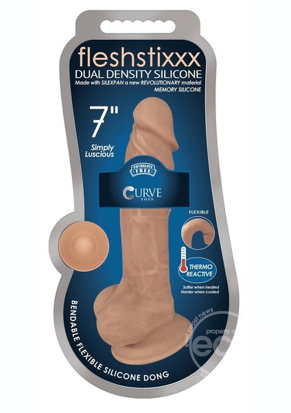 FLESHSTIXXX FLESHSTIXXX DUAL DENSE W/BALLS 7" CARAMEL