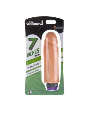 SI NOVELTIES VIBRATING DONG RED CAP 7" FLESH