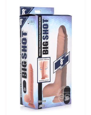 BIG SHOT BIG SHOT TWIRL/VIBE DILDO W/BALLS 8" VANILLA