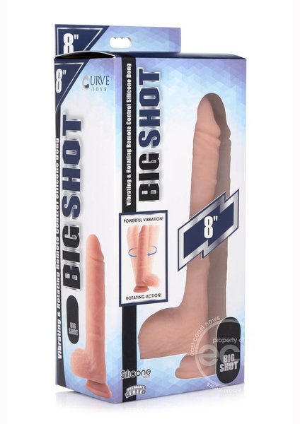 BIG SHOT BIG SHOT TWIRL/VIBE DILDO W/BALLS 8" VANILLA