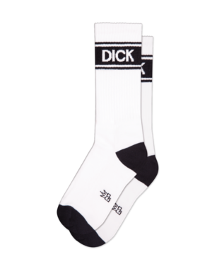 GUMBALL POODLE DICK BLACK & WHITE  RIBBED GYM SOCKS