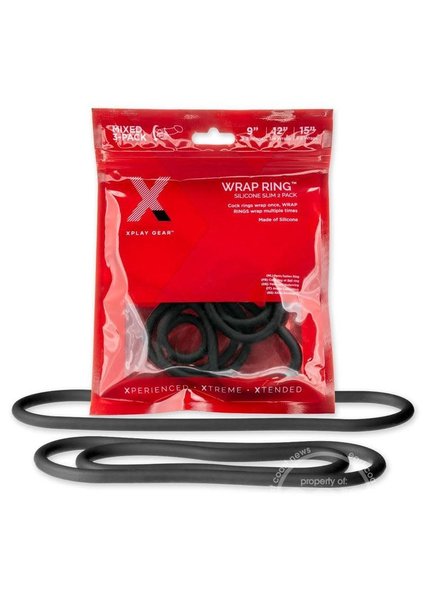 Perfect Fit XPLAYSILICONE THIN MIX 3PK WRAP RING BLACK
