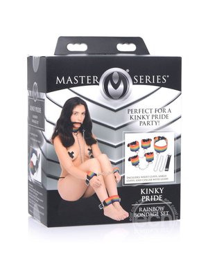 XR Brands MASTER SERIES KINKY PRIDE RAINBOW BONDAGE SET