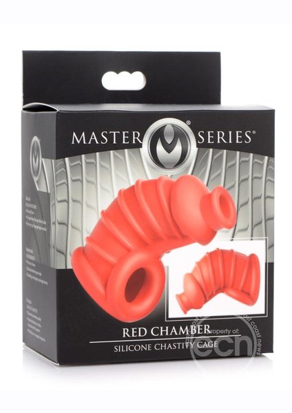 XR Brands MASTER SERIES DARK CHAMBER SILICONE CHASTITY CAGE