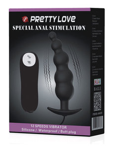 BAILE PRETTY LOVE VIBRATING BEAD SHAPED BUTT PLUG