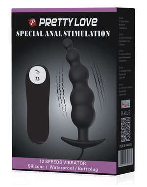 BAILE PRETTY LOVE VIBRATING BEAD SHAPED BUTT PLUG