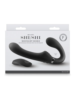 NS Novelties SHISHI MIDNIGHT RIDER RECHARGEABLE STRAPLESS STRAP ON