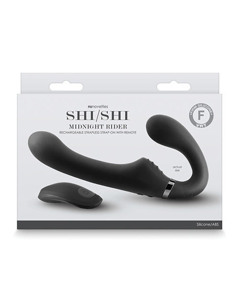 NS Novelties SHISHI MIDNIGHT RIDER RECHARGEABLE STRAPLESS STRAP ON