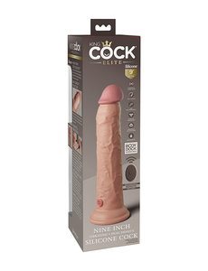 PIPEDREAM PRODUCTS KING COCK ELITE 9" SILICONE DUAL DENSITY VIBRATING