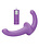 OUCH! OUCH! VIBRATING SILICONE STRAPLESS STRAP ON W/ CONTROLLER, PURPLE