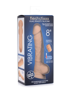 FLESHSTIXXX FLESHSTIXXX DUAL DENSE W/BALLS 8" VIBRATING TAN