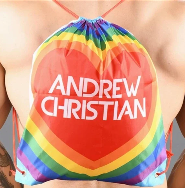 ANDREW CHRISTIAN ANDREW CHRISTIAN RAINBOW HEART BACKPACK