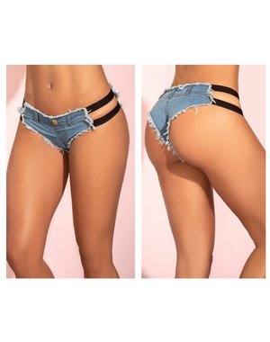 MAPALE MAPALE 104 MICRO MINI SHORTS LIGHT CHAMBRAY