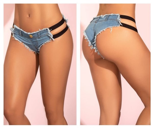 MAPALE MAPALE 104 MICRO MINI SHORTS LIGHT CHAMBRAY