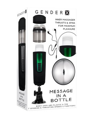 EVOLVED NOVELTIES GENDER X MESSAGE IN A BOTTLE BLACK & CLEAR