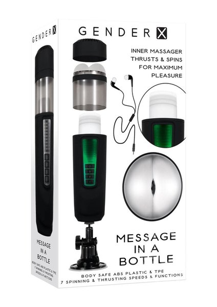EVOLVED NOVELTIES GENDER X MESSAGE IN A BOTTLE BLACK & CLEAR