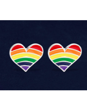 RAINBOW RAINBOW HEART EARRINGS PAIR