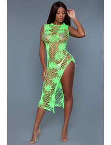 BEWICKED BEWICKED ALL NIGHT LONG DRESS NEON GREEN