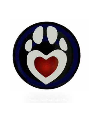 RAINBOW PUPPY PLAY PAW LAPEL PIN