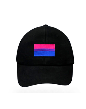 RAINBOW BI FLAG BLACK CAP